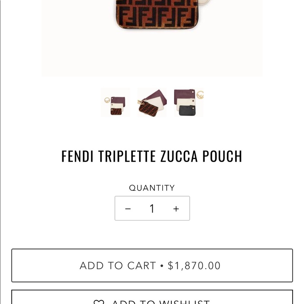 NWOT Fendi Tripletted Zucca Pouch - Picture 13 of 14